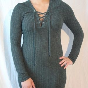 Dark Green Charlotte Russe Bodycon Dress (NEW)